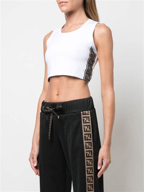 fendi skirt and crop top|fendi cropped workout top.